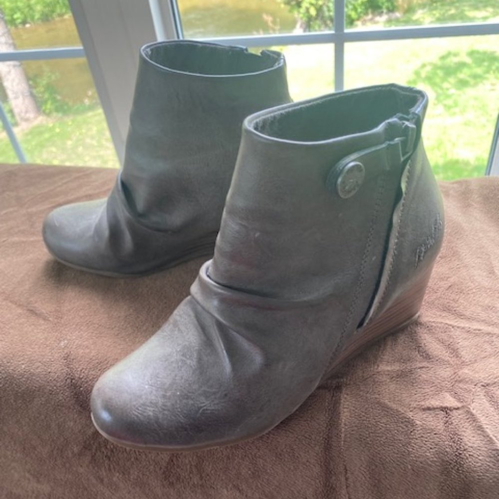 Grey Wedge Boots